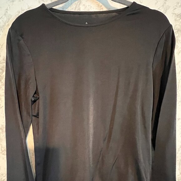 Cuddl Duds Ladies Softwear Stretch‎ Long Sleeved Crew Size L Black Cozy - Picture 1 of 4